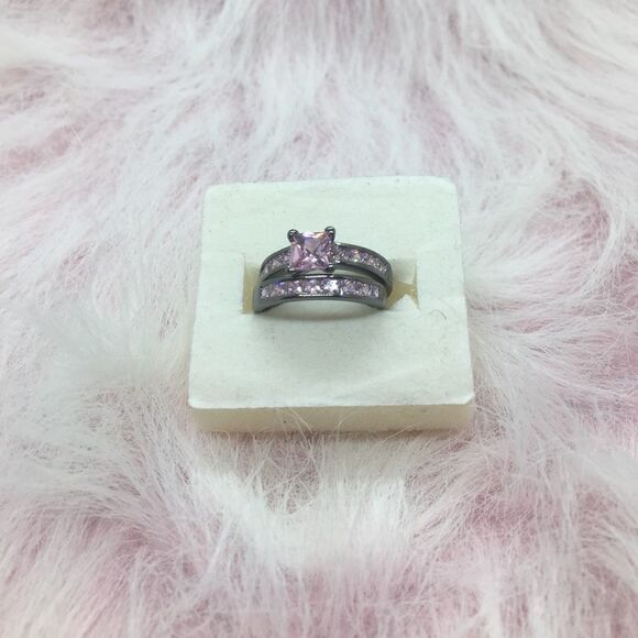 Pink crystal wedding set - Picture 1 of 2